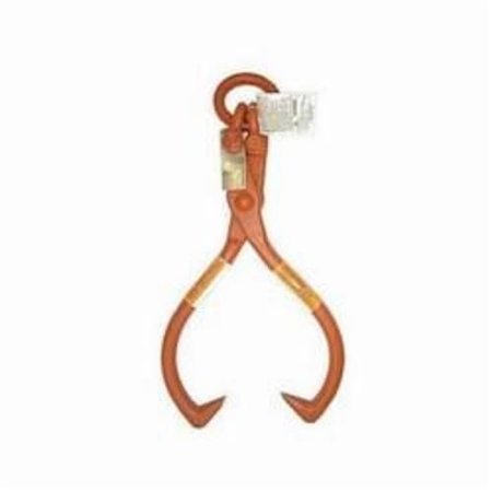 CM Timber Lifting Tong, 2500 Lb At 75 Deg, 712 To 25 In Jaw Opening, 1 In Dia, Steel Alloy, Bright Orange 40228